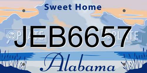 JEB6657 Alabama License Plate