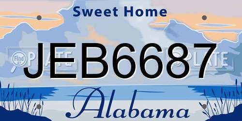 JEB6687 Alabama License Plate
