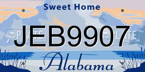 JEB9907 Alabama License Plate