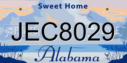JEC8029 Alabama License Plate