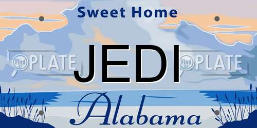 JEDI Alabama License Plate