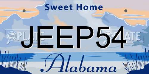 JEEP54 Alabama License Plate