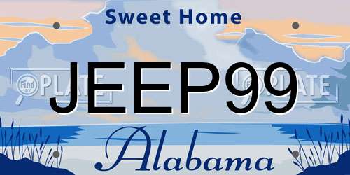 JEEP99 Alabama License Plate