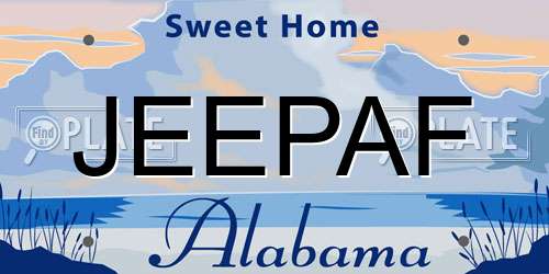 JEEPAF Alabama License Plate