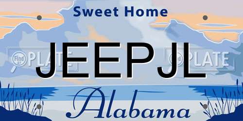 JEEPJL Alabama License Plate