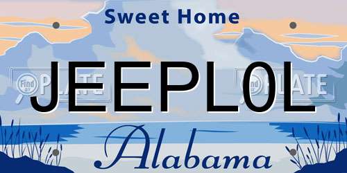 JEEPL0L Alabama License Plate