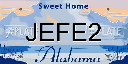JEFE2 Alabama License Plate
