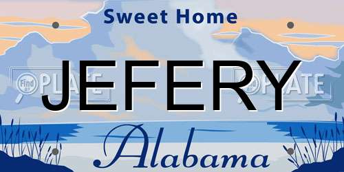 JEFERY Alabama License Plate
