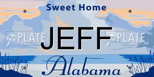 JEFF Alabama License Plate