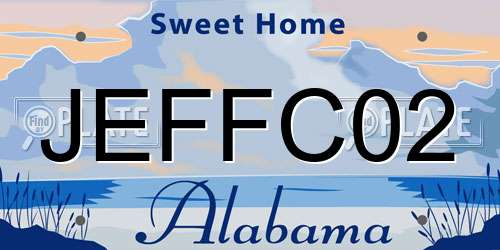 JEFFC02 Alabama License Plate
