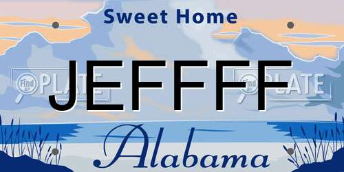 JEFFFF Alabama License Plate