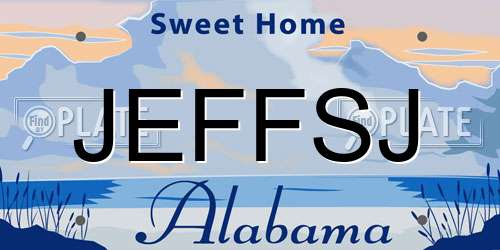 JEFFSJ Alabama License Plate