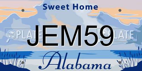 JEM59 Alabama License Plate