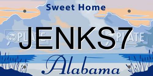 JENKS7 Alabama License Plate