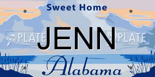 JENN Alabama License Plate