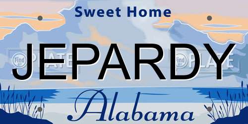 JEPARDY Alabama License Plate