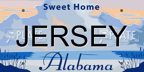 JERSEY Alabama License Plate