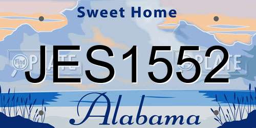 JES1552 Alabama License Plate