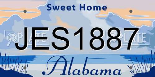 JES1887 Alabama License Plate