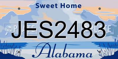 JES2483 Alabama License Plate