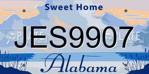 JES9907 Alabama License Plate