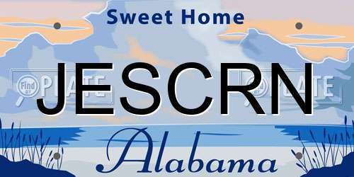JESCRN Alabama License Plate