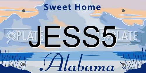 JESS5 Alabama License Plate