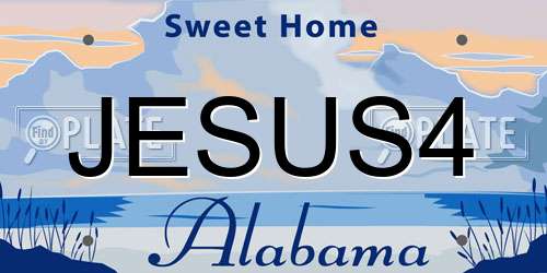 JESUS4 Alabama License Plate