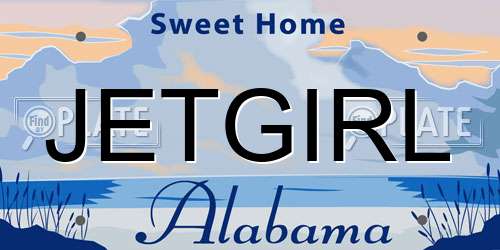 JETGIRL Alabama License Plate