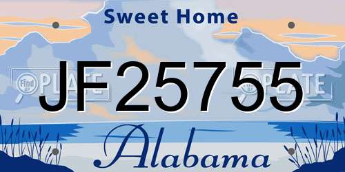 JF25755 Alabama License Plate