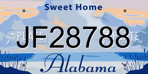 JF28788 Alabama License Plate