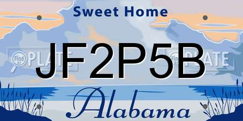 JF2P5B Alabama License Plate