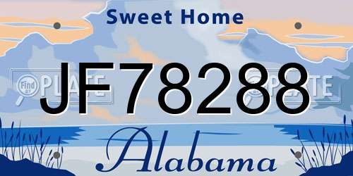 JF78288 Alabama License Plate