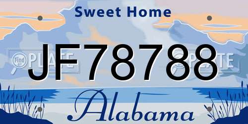JF78788 Alabama License Plate
