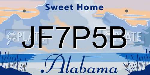 JF7P5B Alabama License Plate