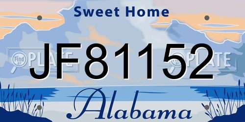 JF81152 Alabama License Plate