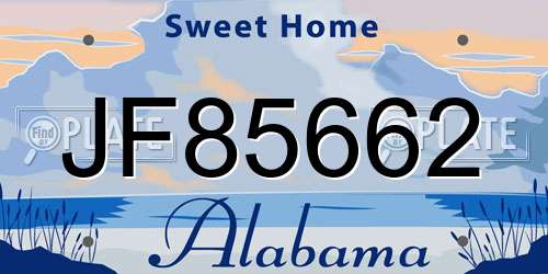 JF85662 Alabama License Plate
