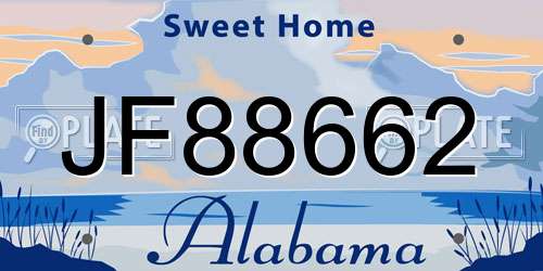 JF88662 Alabama License Plate