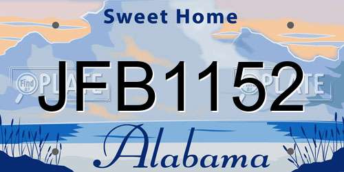 JFB1152 Alabama License Plate