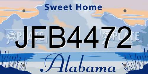 JFB4472 Alabama License Plate