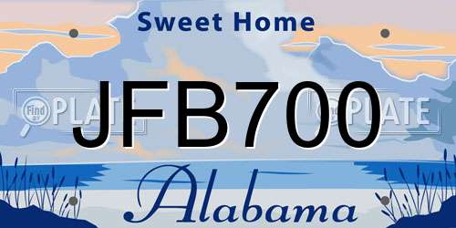 JFB700 Alabama License Plate