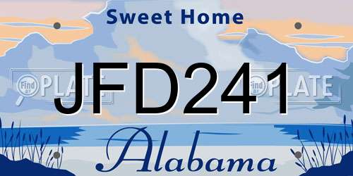 JFD241 Alabama License Plate