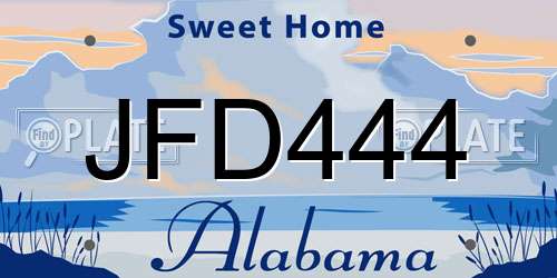 JFD444 Alabama License Plate