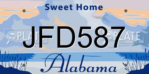 JFD587 Alabama License Plate
