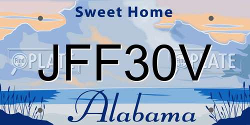 JFF30V Alabama License Plate