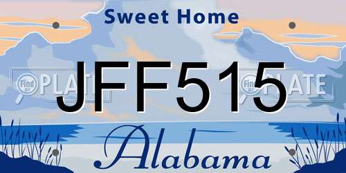 JFF515 Alabama License Plate