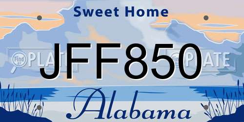 JFF850 Alabama License Plate