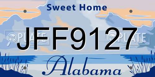 JFF9127 Alabama License Plate