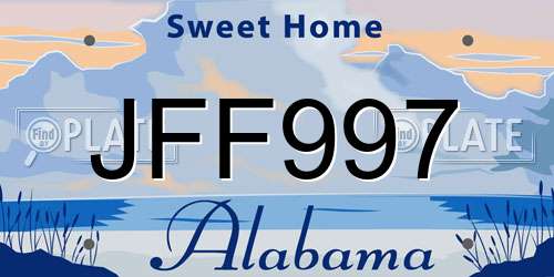 JFF997 Alabama License Plate