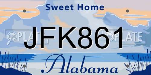 JFK861 Alabama License Plate